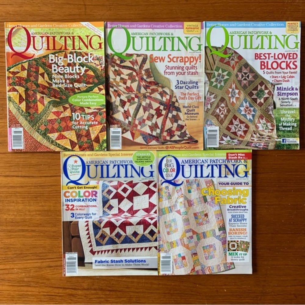 5 “June” American Patchwork & Quilting Magazines.